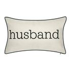 Celebrations ""Husband"" and ""Wife"" Embroidered Decorative Pillow , OYSTER, hi-res image number null