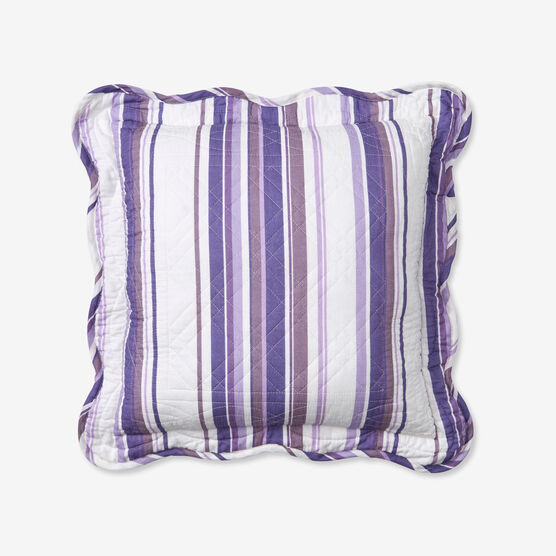 Florence 16" Square Pillow, LILAC STRIPE, hi-res image number null