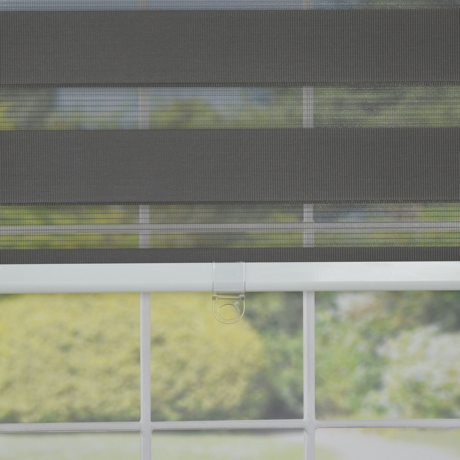 Cordless Zebra Slimline Privacy Window Shade Window, , alternate image number 11