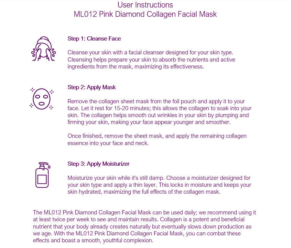 Pink Diamond Collagen Facial Mask, PINK, alternate image number 6
