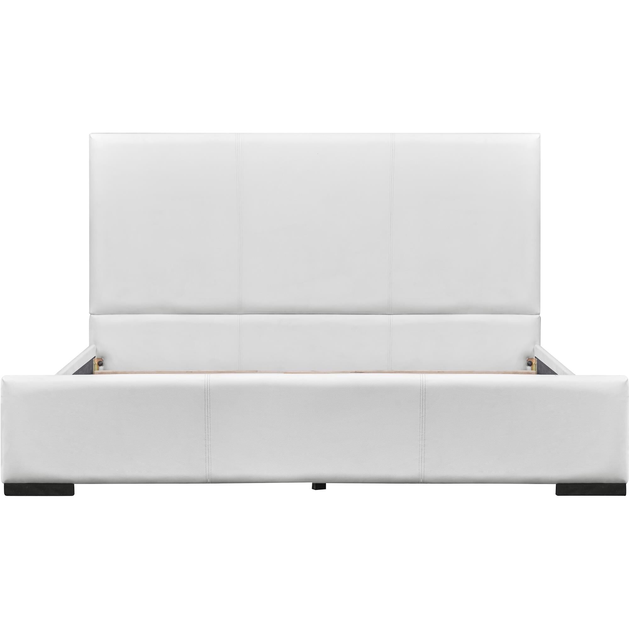 Abbey Platform Bed, Beige, Queen, WHITE, alternate image number 2