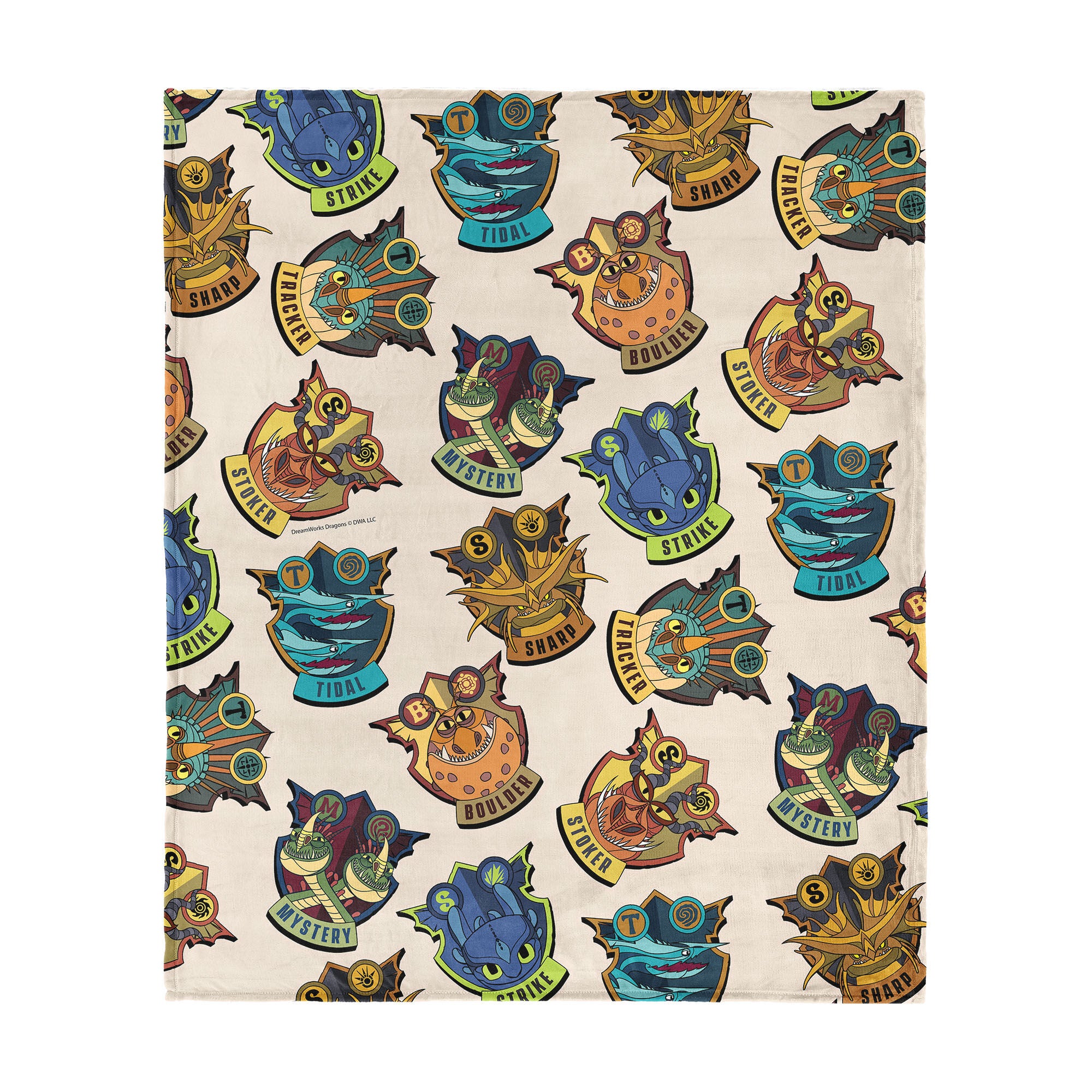 How to Train Your Dragon Dragon Badges Silk Touch Throw Blanket 50x60 inches, BROWN, hi-res image number 0