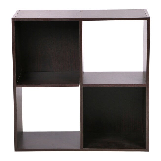 Home Basics Open and Enclosed 4 Cube MDF Storage Organizer Espresso, ESPRESSO, hi-res image number null