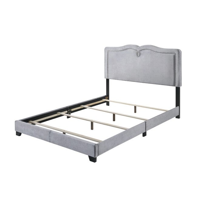 Queen Bed, GRAY VELVET, hi-res image number null