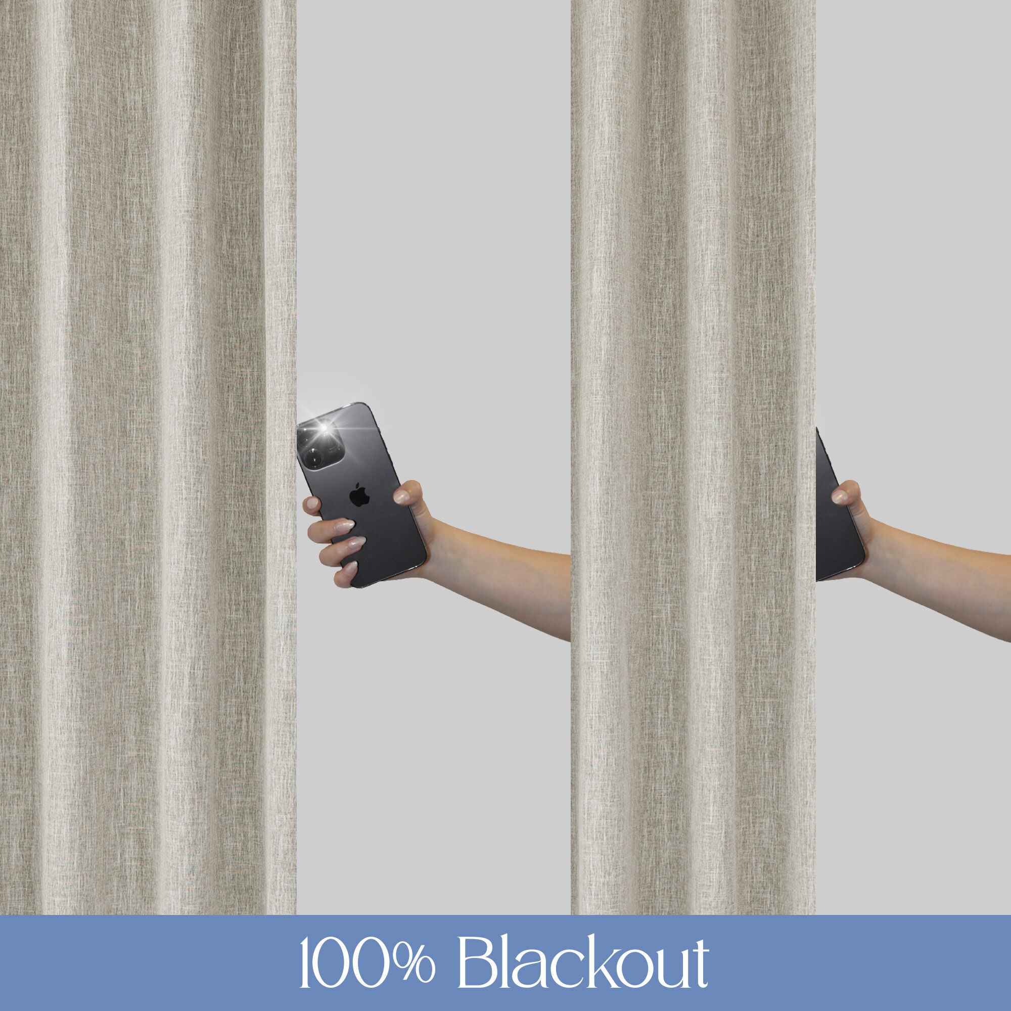 Linen Texture 100% Blackout Grommet Pair, HEATHER LINEN, alternate image number 5