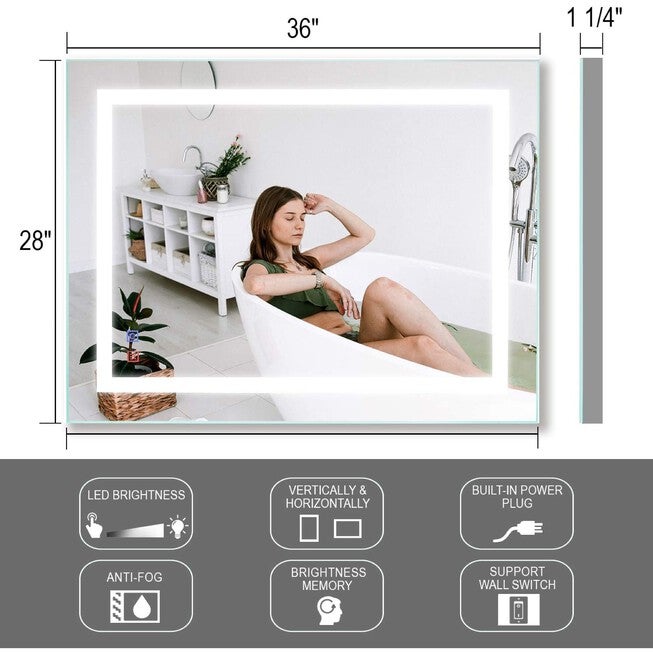 Bathroom Vanity Mirror With Anti-Fog, , alternate image number null