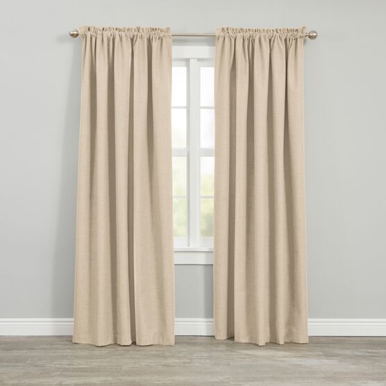 Faux-Linen Rod-Pocket Panel, TAN, hi-res image number null