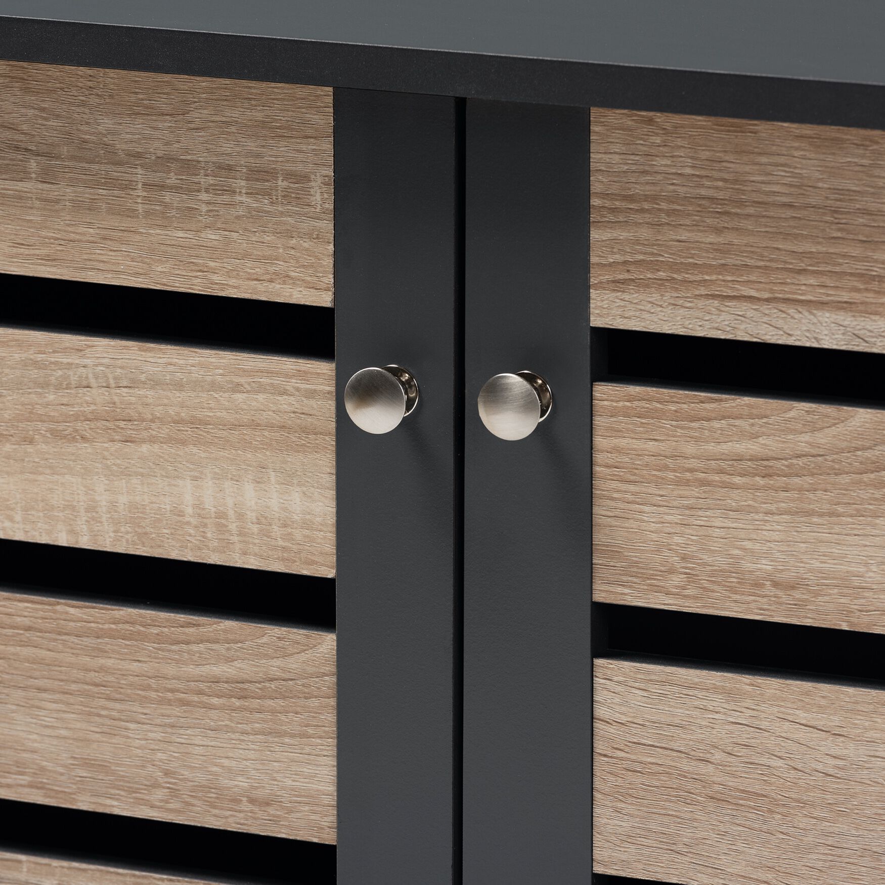 Gisela Modern and Contemporary Two-Tone Oak and Dark Gray 2-Door Shoe Storage Cabinet, , alternate image number 10