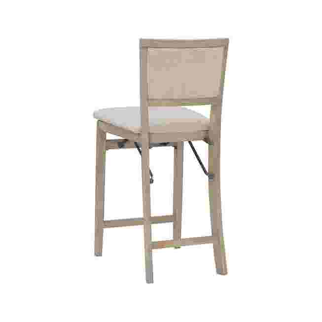 Back view of the grey wash folding bar stool
