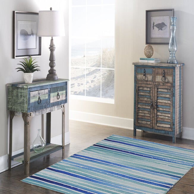 Washable Janna Ivory/Blue Rug, , alternate image number null