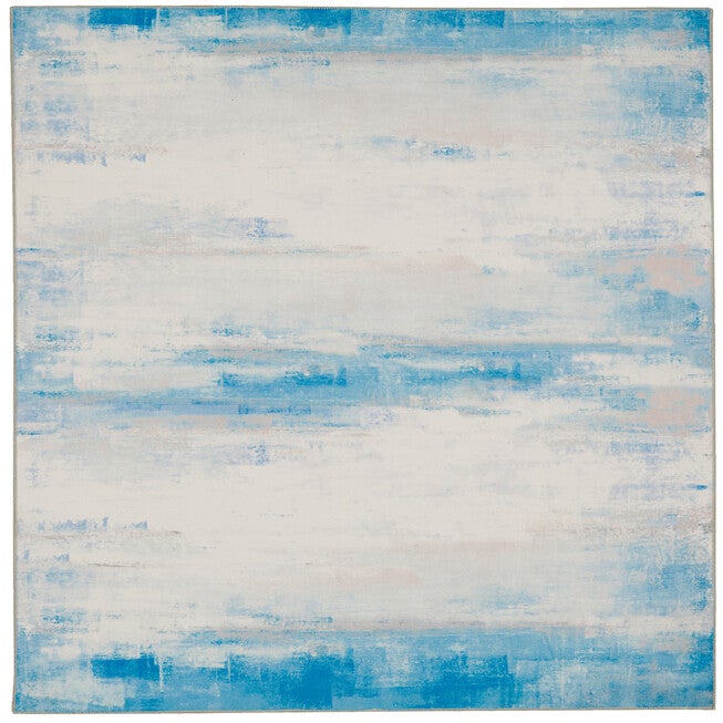 Washable Tiana Ivory/Blue Rug, IVORY, hi-res image number null