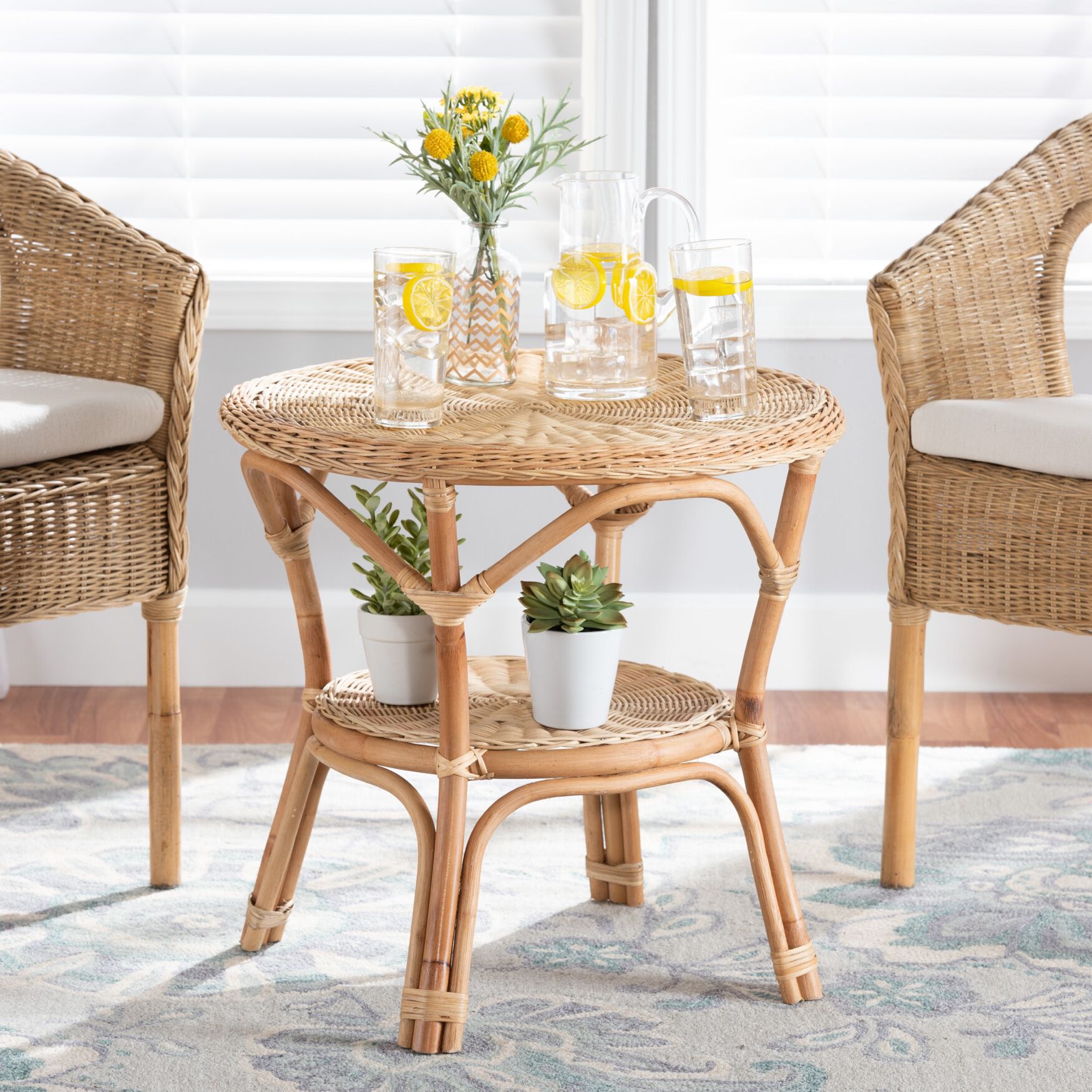 Abbey Modern Bohemian Natural Brown Antique Rattan Coffee Table, , alternate image number 12