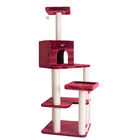 Real Wood 69" Faux Fur Covered Cat Condo House Tower, , alternate image number null