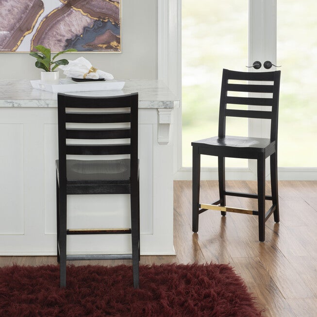 Flynn Counter Stool Black Set of 2, , alternate image number 6