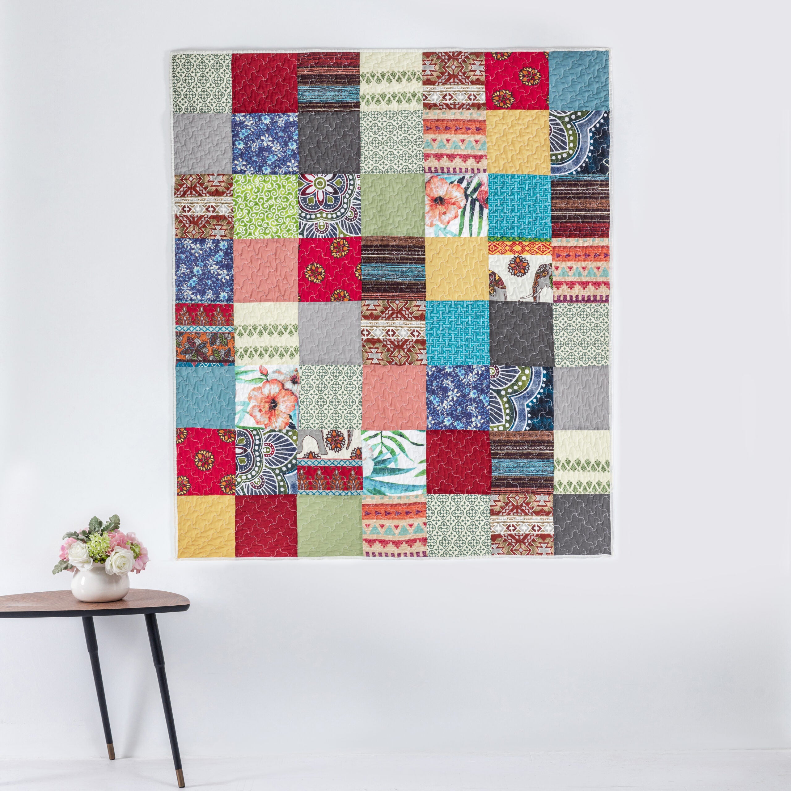 Renee Upcycle Quilted Throw Blanket, MULTI, on-hover image number 1