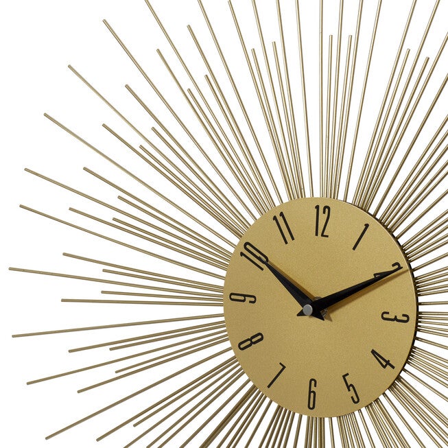 Gold Metal Contemporary Wall Clock, , alternate image number 5