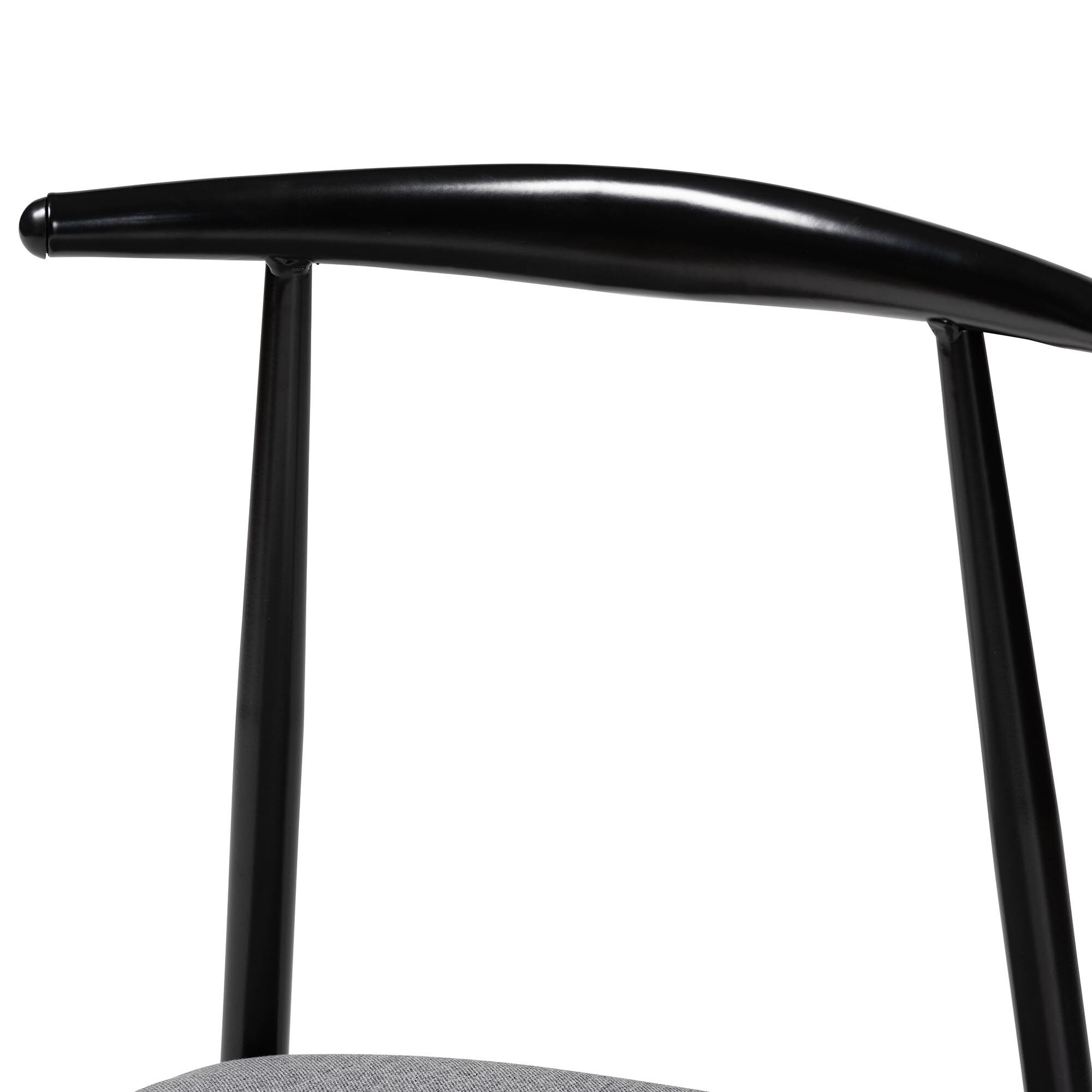 Arnold Modern Industrial Fabric and Metal Dining Chair, GREY, alternate image number 6