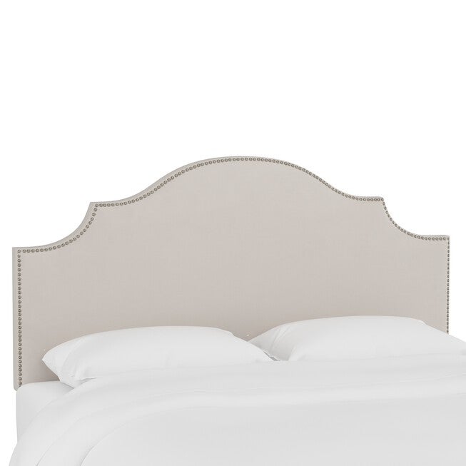 Microsuede Nail Button Botched Headboard, PREMIER PLATINUM, hi-res image number 0