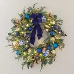 26" Pre-Lit Midnight Blue Wreath