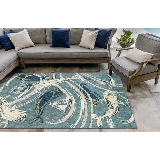 Liora Manne Portofino Whale Tale Indoor/Outdoor Rug, , on-hover image number null