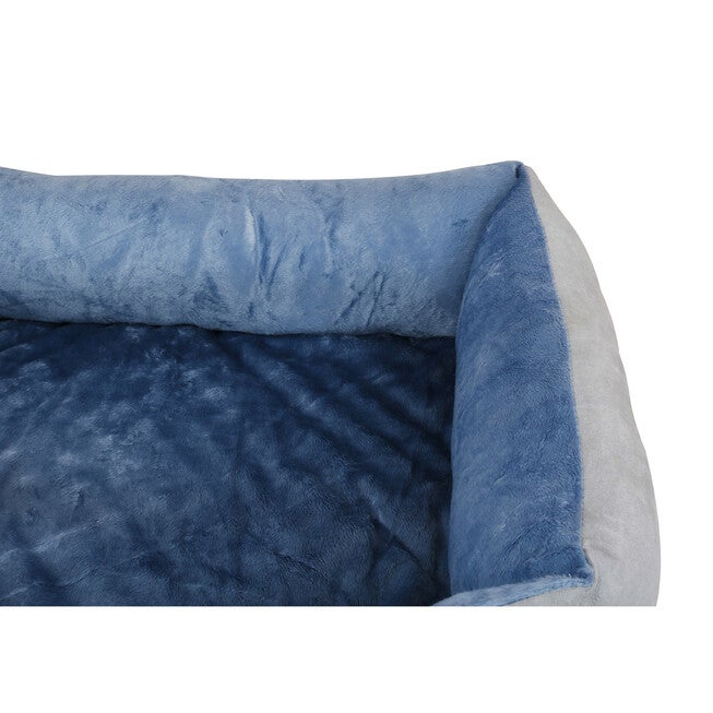 Orthopedic rectangle bolster Pet Bed,Dog Bed, super soft plush, Large 34x24 inches BLUE, , alternate image number 2