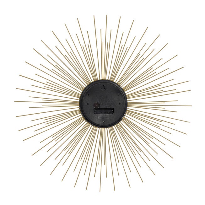 Gold Metal Contemporary Wall Clock, , on-hover image number 1