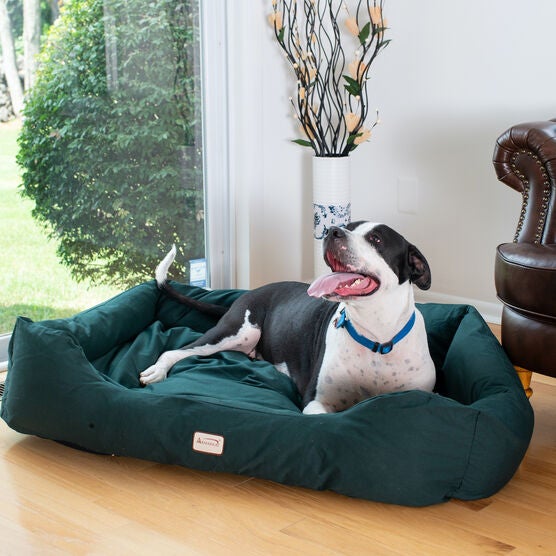 Bolstered Dog Bed, Anti-Slip Pet Bed, Laurel Green, X-Large, , alternate image number null
