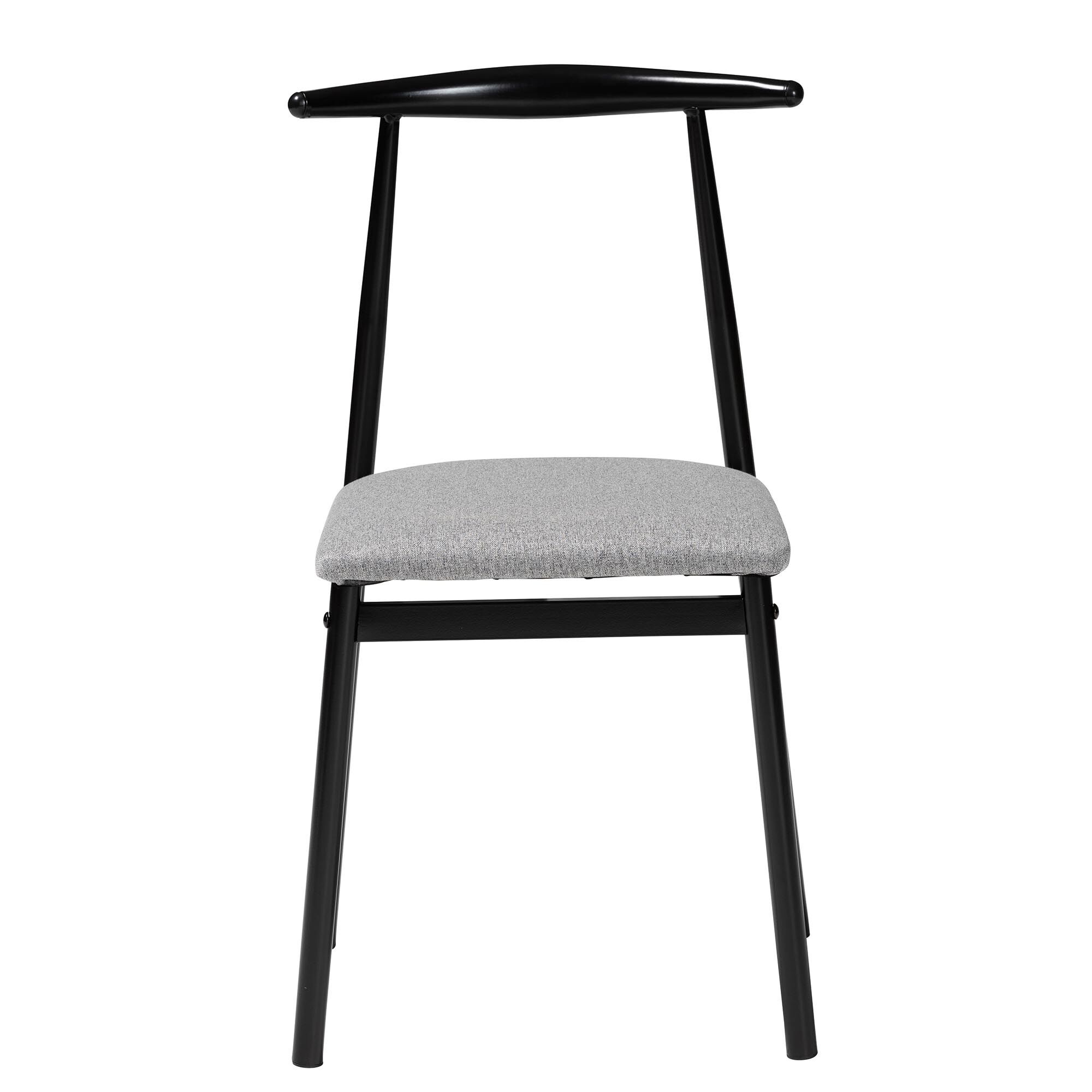Arnold Modern Industrial Fabric and Metal Dining Chair, GREY, alternate image number 3