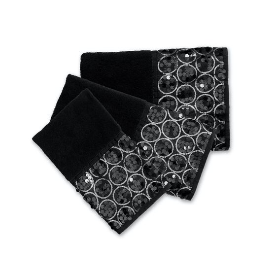 Sinatra 3-Pc Towel Set, BLACK, hi-res image number null