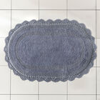 Oval Crochet Bath Rug, BLUE, hi-res image number null
