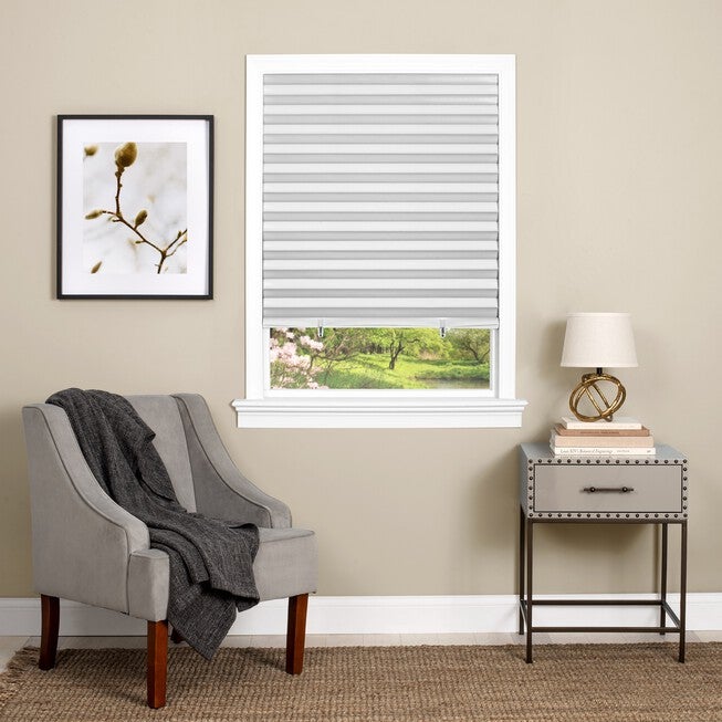 Cordless 1-2-3 Vinyl Room Darkening Pleated Window Shade, WHITE, hi-res image number null