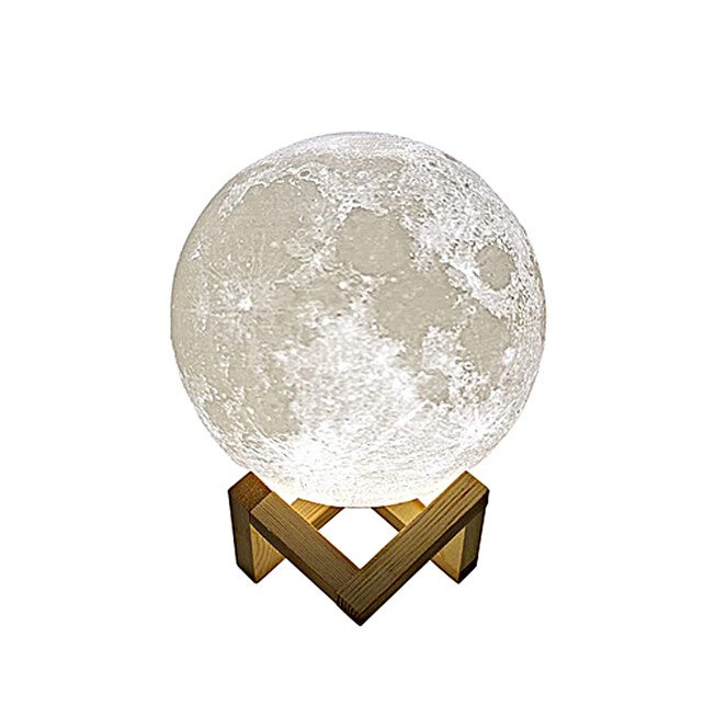 3D Printed Moon Lamp, WHITE, hi-res image number 0