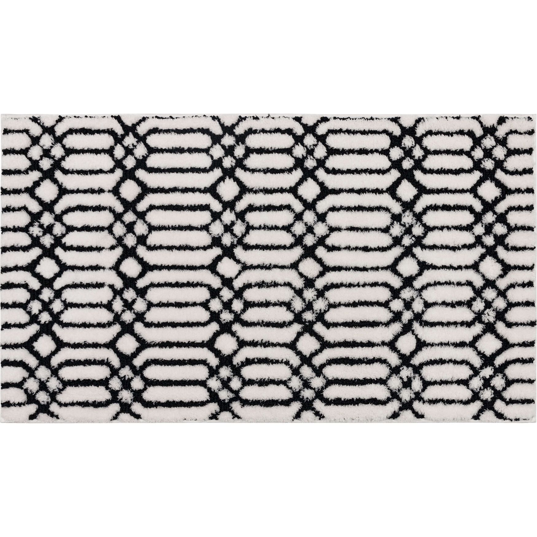 Linkage Bath Rug, WHITE BLACK, hi-res image number 0