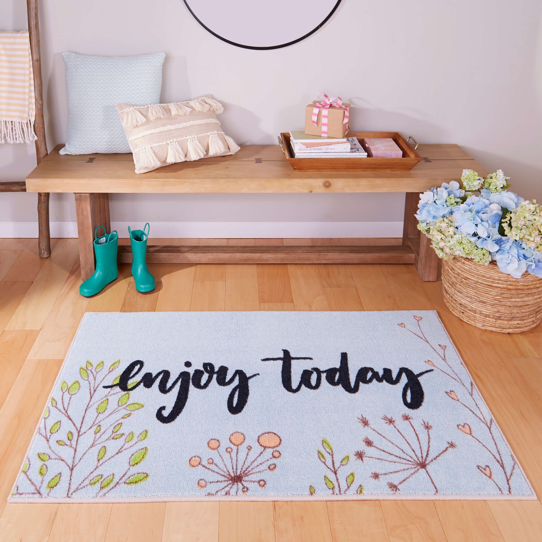 Enjoy Today Blue Kitchen Rug, , alternate image number 3