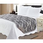French Demask Reversible Quilted Bed Runner Protector, GREY, hi-res image number null