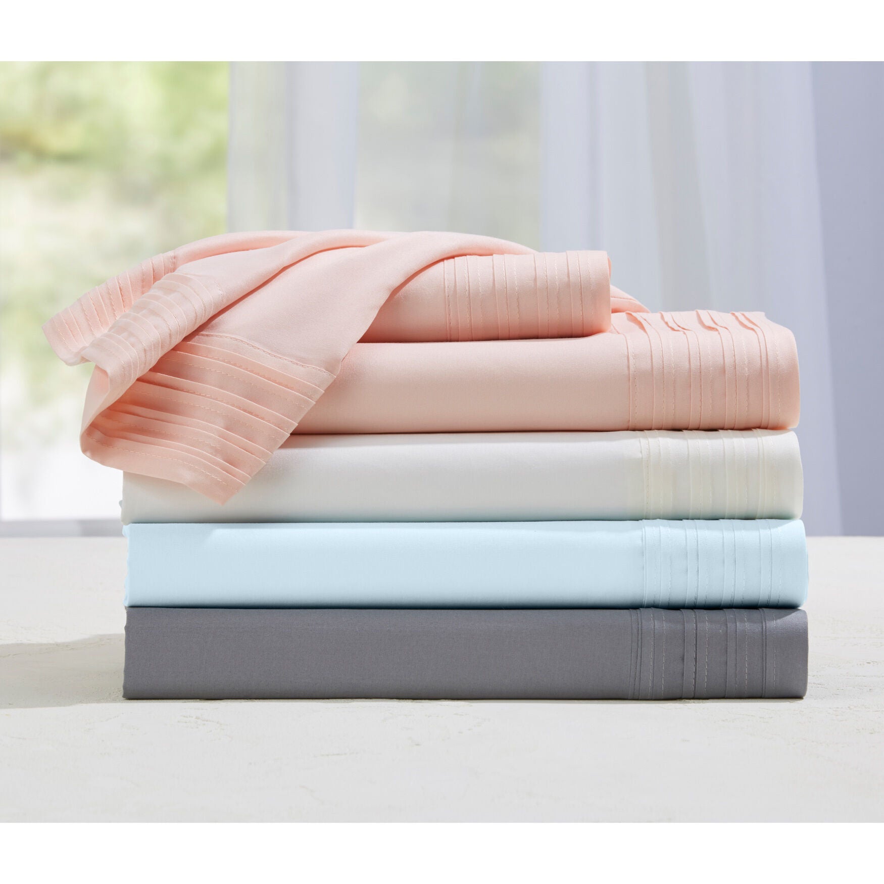 Microfiber Pleated Hem Sheet Set, , on-hover image number 1