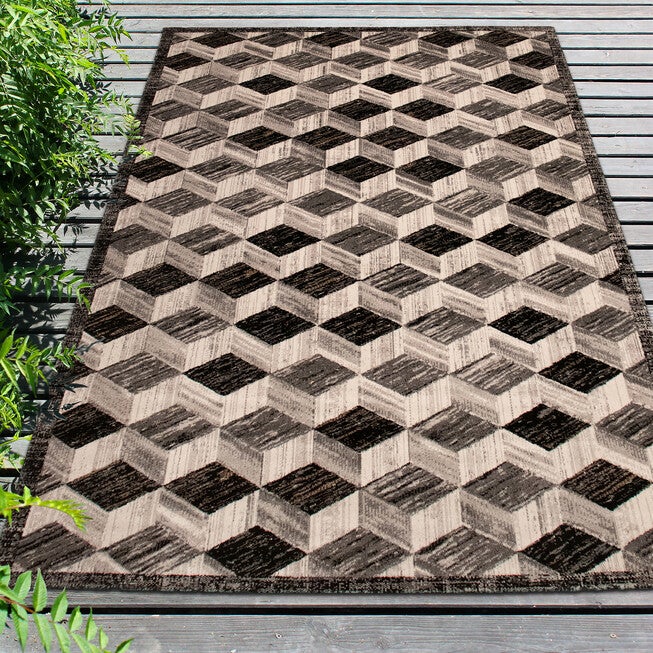 Liora Manne Fresco Cubes Indoor/Outdoor Rug, , alternate image number null
