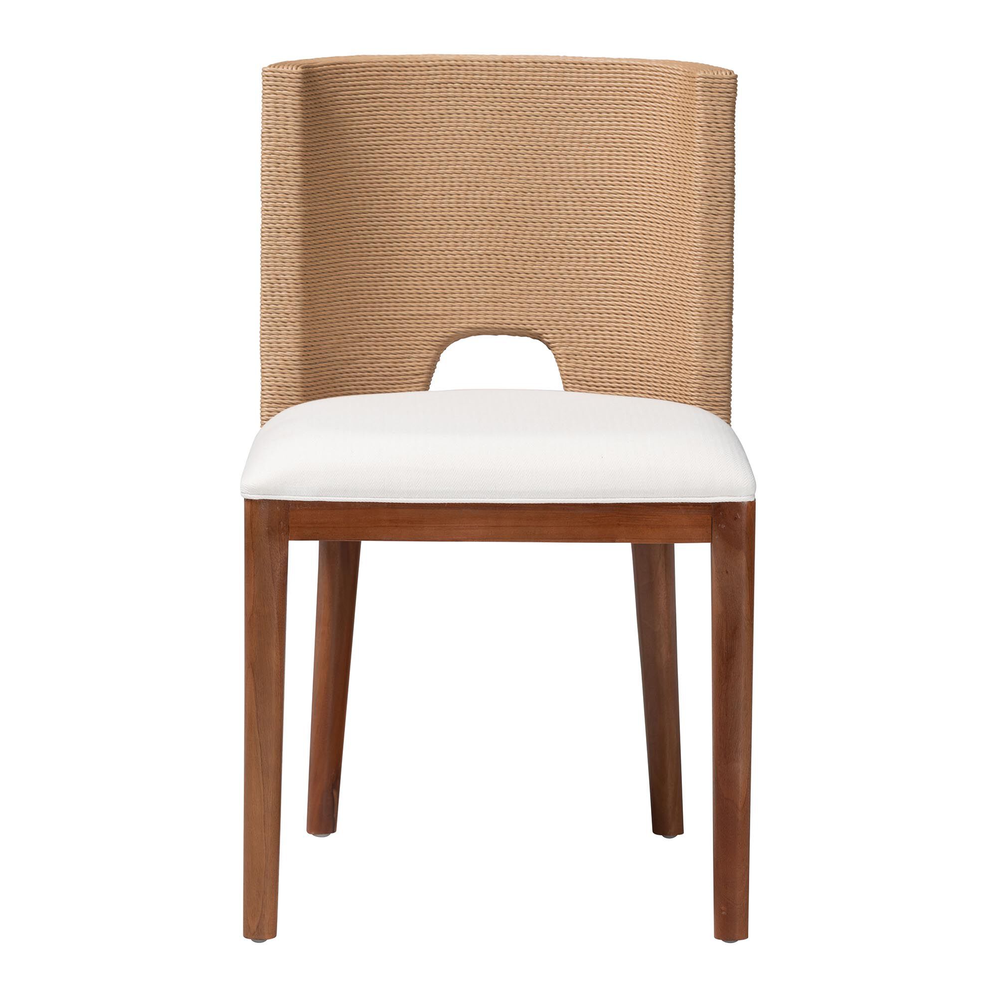Norely Dining Chair with Woven Seagrass Back, BROWN, alternate image number 3