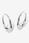 Sterling Silver Polished Hoop Earrings (47mm), SILVER, hi-res image number null