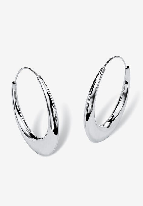 Sterling Silver Polished Hoop Earrings (47mm), SILVER, hi-res image number null