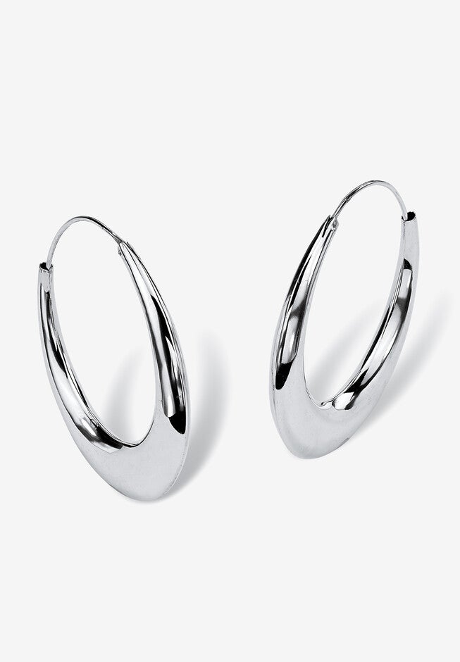 Sterling Silver Polished Hoop Earrings (47mm), SILVER, hi-res image number 0