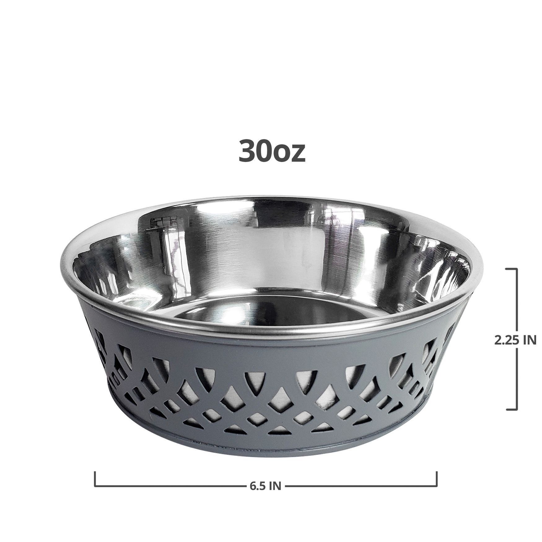 Stainless Steel Country Farmhouse Dog Bowl Gray 30 oz, , alternate image number 3