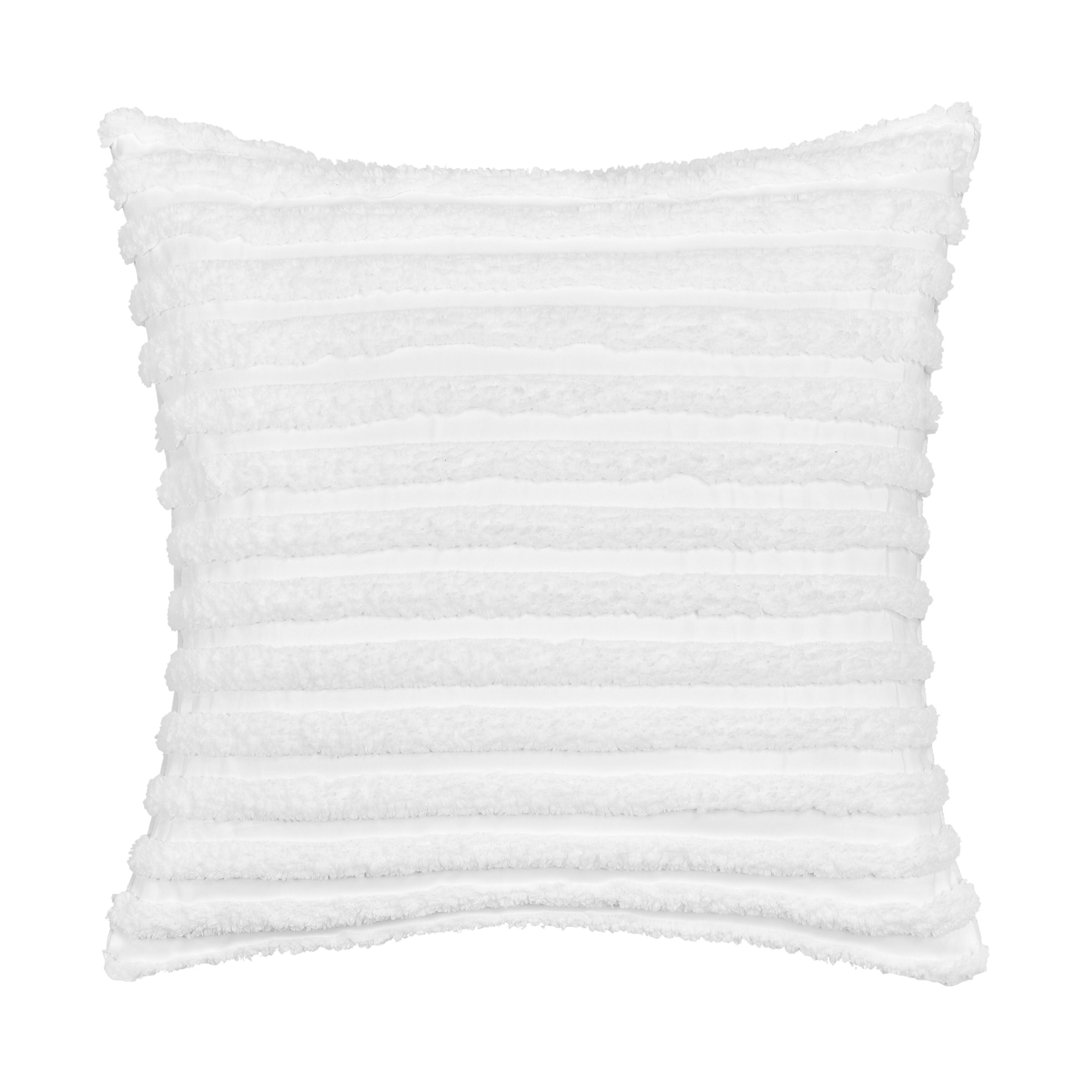 DARBY 20 inches SQUARE DECORATIVE THROW PILLOW, WHITE, hi-res image number 0