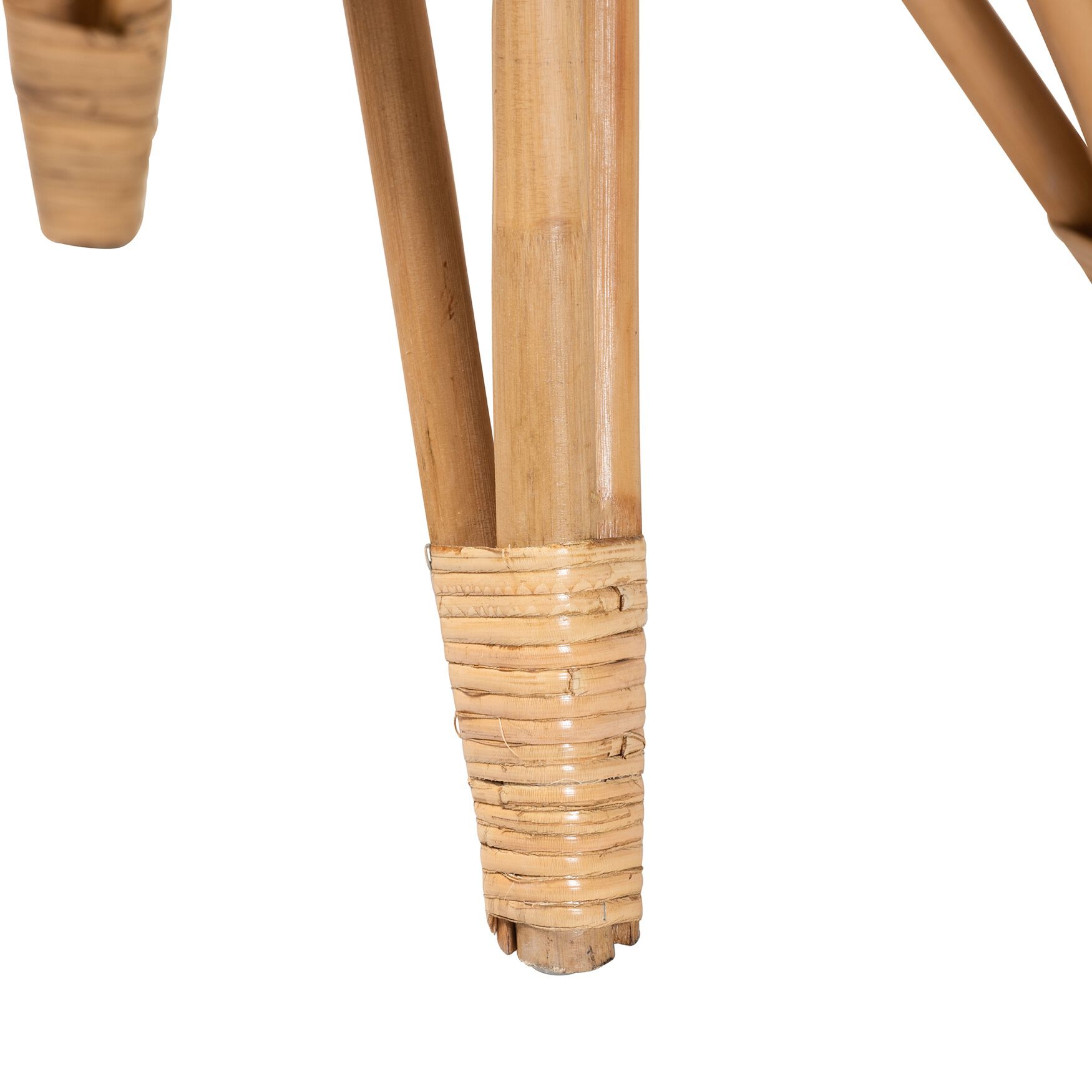 Earvin Modern Bohemian Natural Brown Rattan Footstool, , alternate image number 9