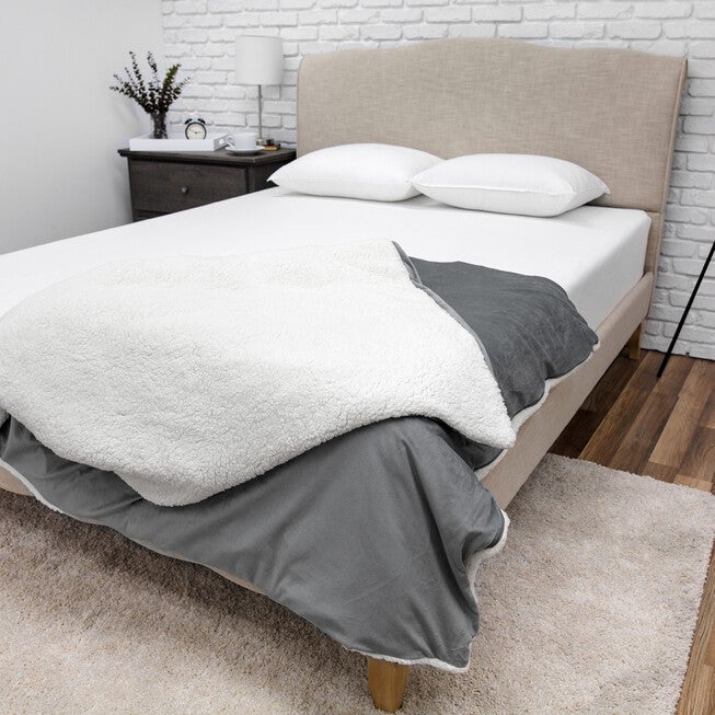 SensorPEDIC Serenity 15lb. Weighted Blanket with Removable Cover with Sherpa and Plush Fabrics, , alternate image number 11