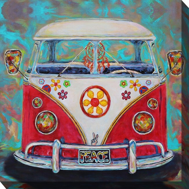 Hippie Van Outdoor Wall Art, MULTI, hi-res image number null
