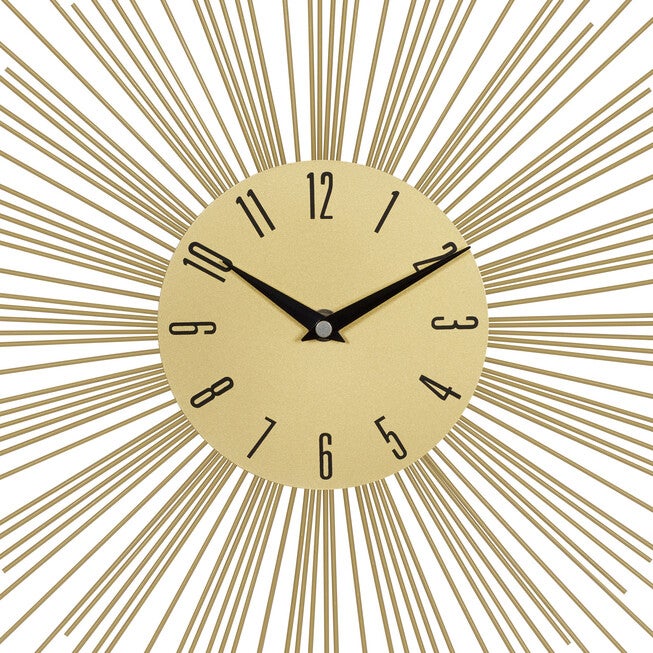 Gold Metal Contemporary Wall Clock, , alternate image number 4