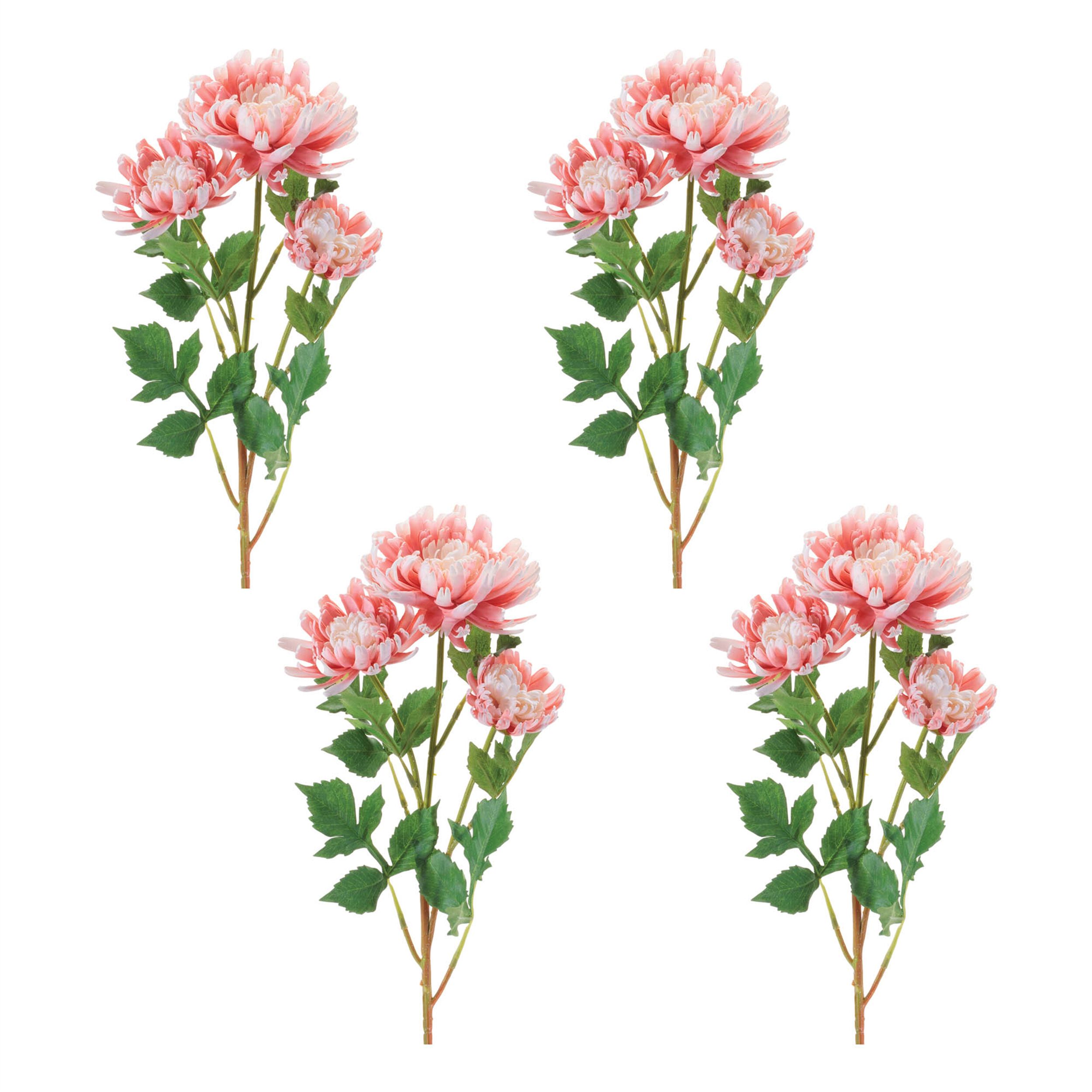 Mum Floral Spray Set of 4, PINK GREEN, alternate image number 2