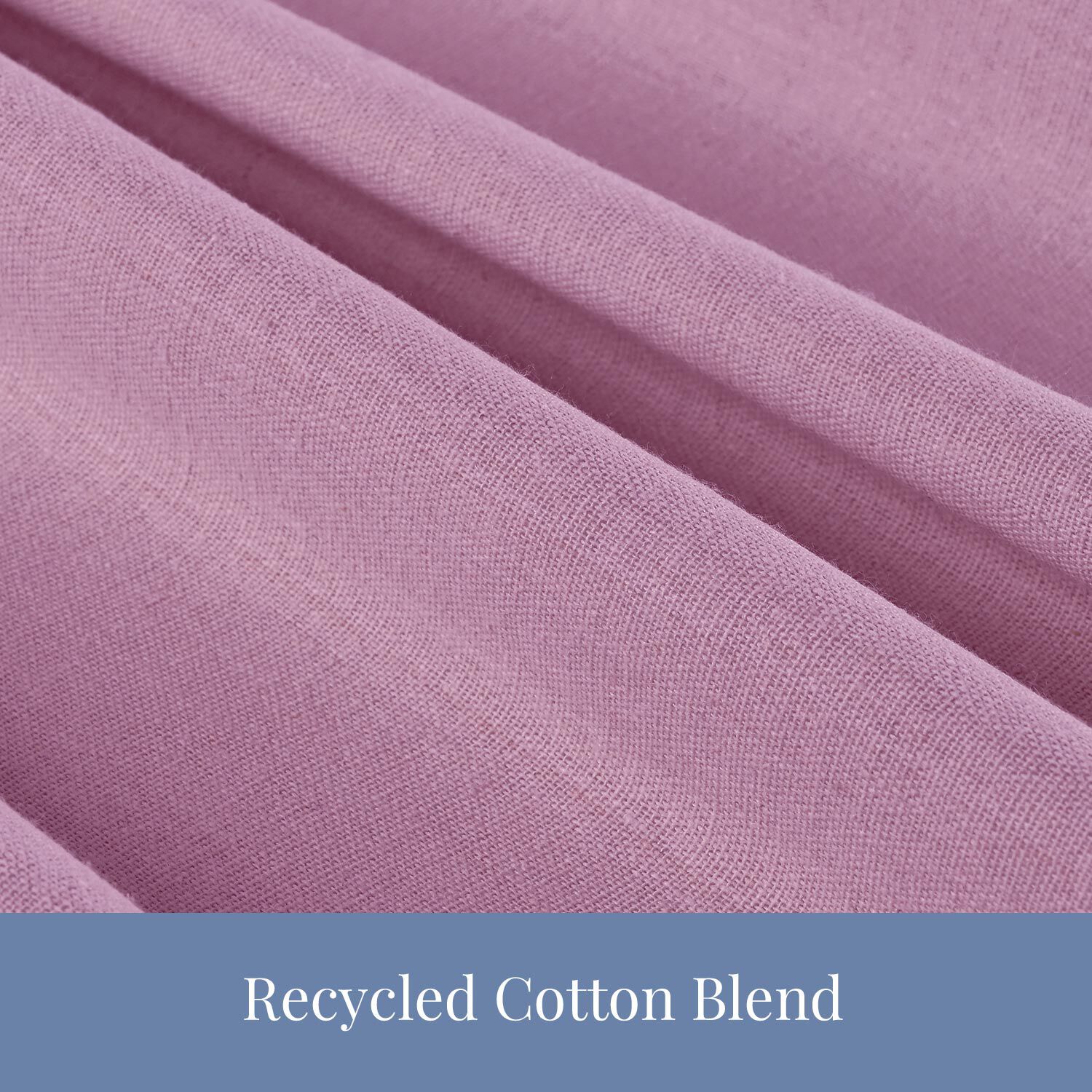 100% Blackout Recycled Cotton Ruffle Curtain Pair, BLEACHED MAUVE, alternate image number 2