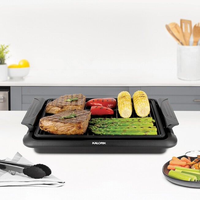Black Electric Indoor Grill , BLACK, hi-res image number null